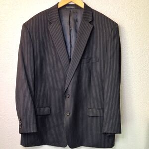 Lauren‎ Ralph Lauren Men's Black Pinstripe Blazer Size 50R 100%Wool